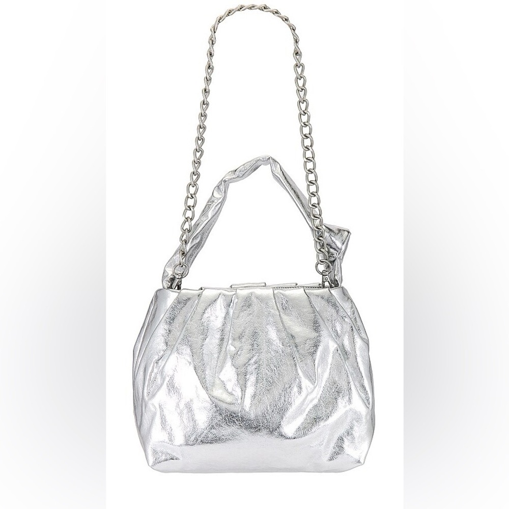 Free People Viva La Faux Clutch Bag in Silver $78